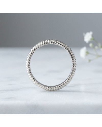 Alliance ELEKTRA 3 mm homme en or: ring argenté torsadé léger et élégant sur surface claire.